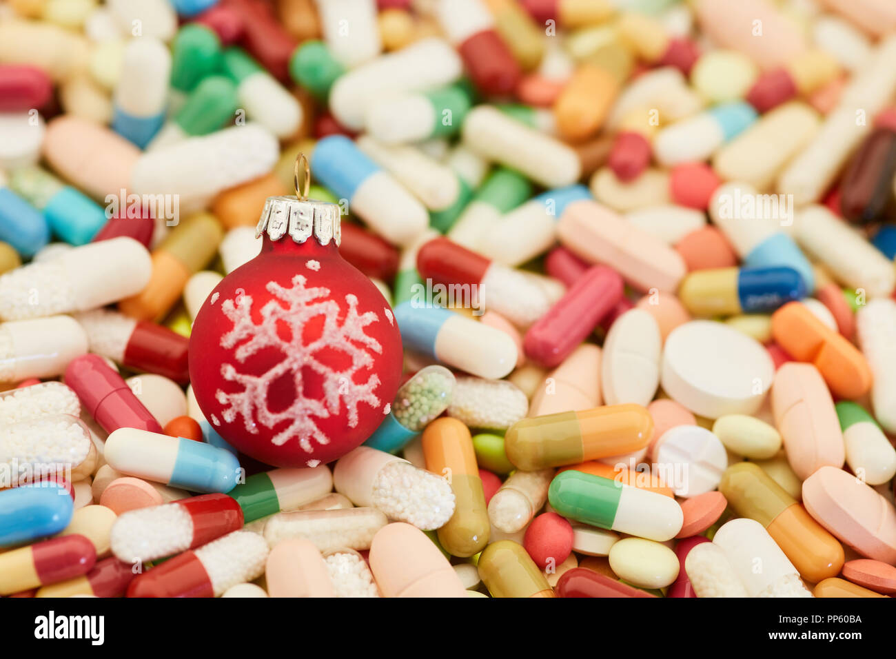 De nombreuses médailles Noël coloré avec hochet Banque D'Images