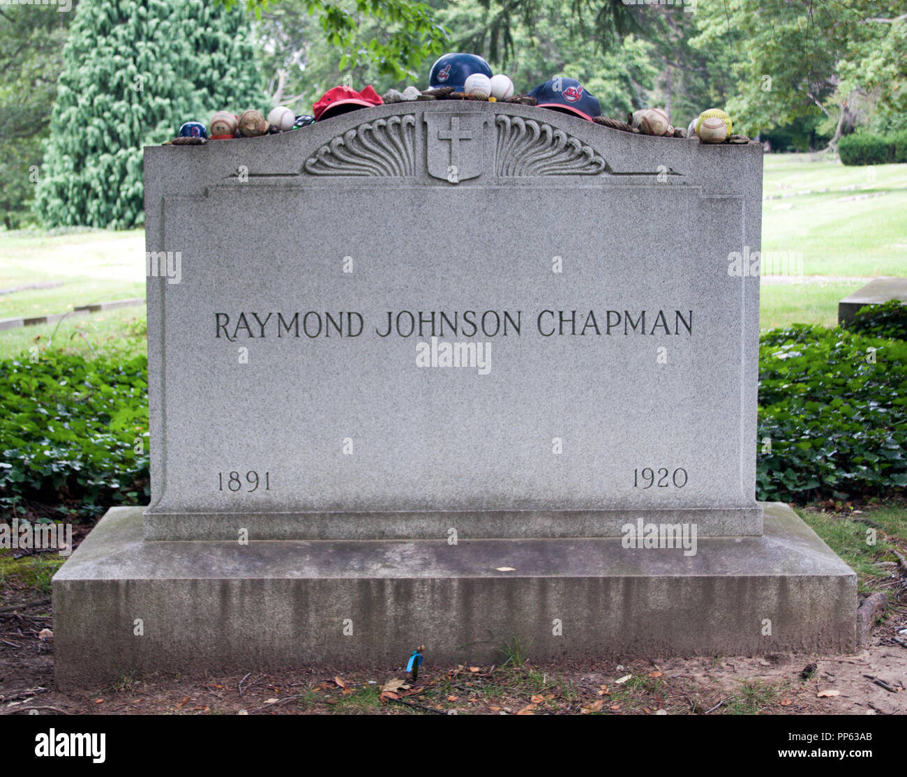 Tombe de Ray Chapman le seul joueur de baseball jamais tué par une balle de baseball à Cleveland (Ohio) Banque D'Images