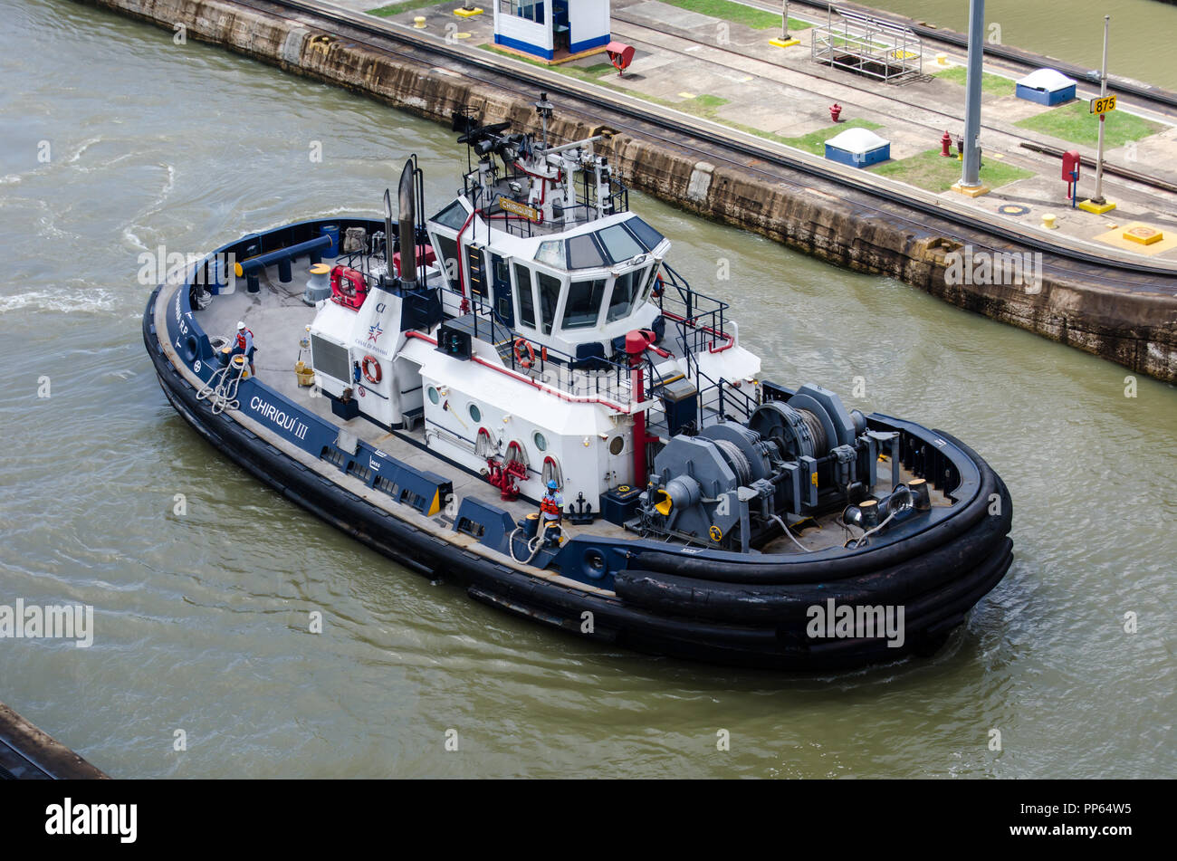 Miraflores Locks accessible à l'entrée du Pacifique du canal de Panama Banque D'Images