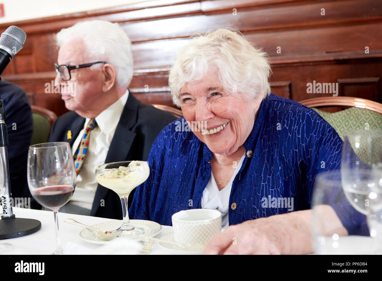 Fay Weldon au déjeuner littéraire Oldie 18-09-18 Banque D'Images