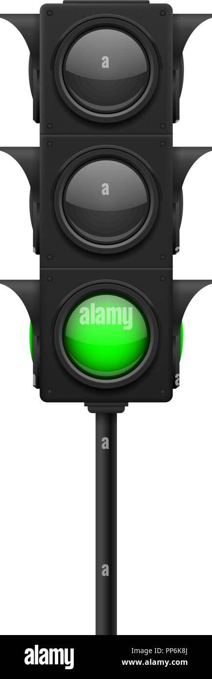 Feux de circulation. Témoin vert sur le trafic - admis Illustration de Vecteur