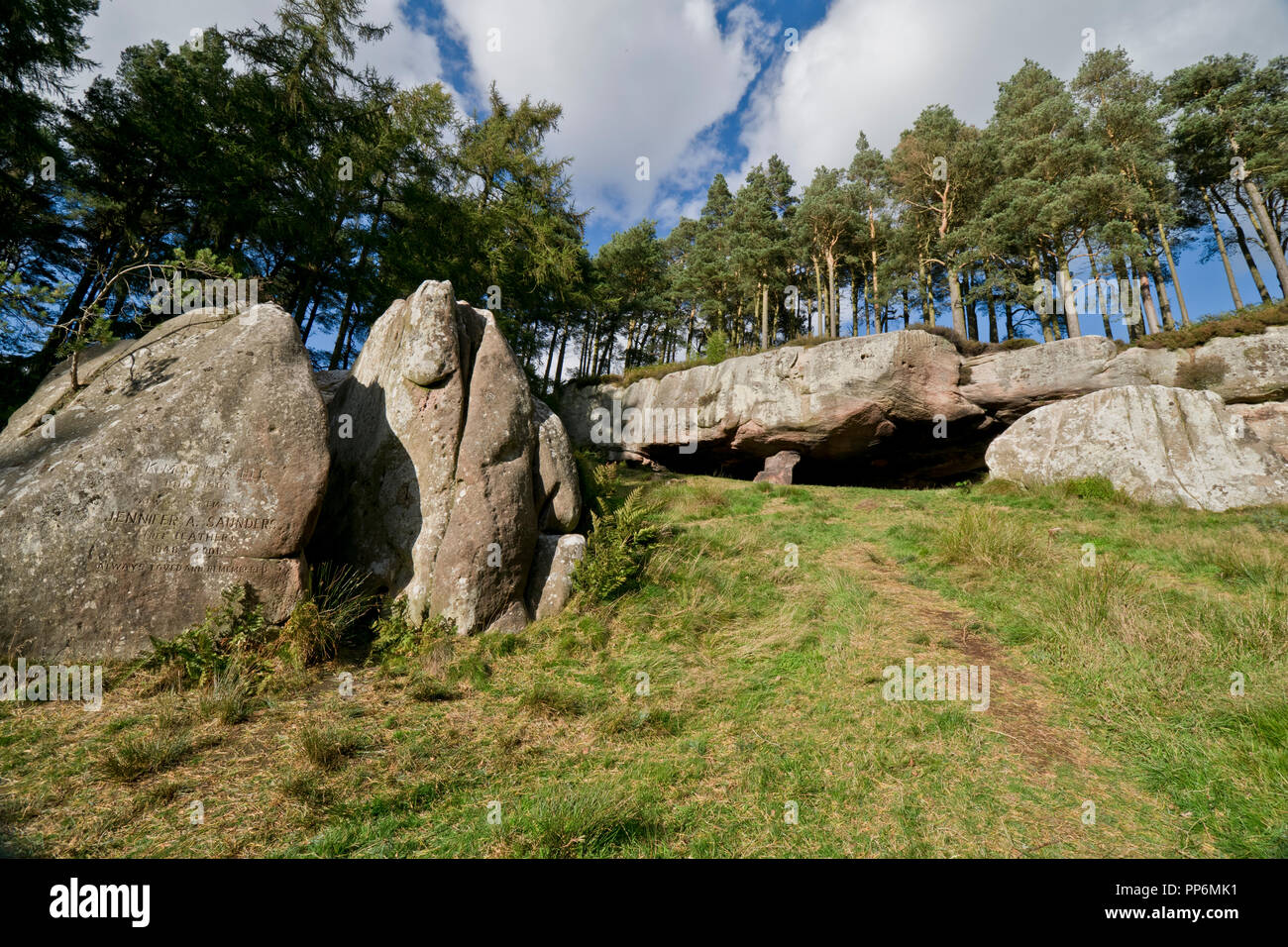 St Cuthbert's Cave, près de Lowick, Northumberland Banque D'Images