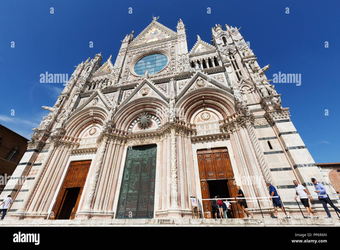 La Cathédrale de Sienne, ou Duomo Sienne, extérieur, Siena, Italie Europe Banque D'Images