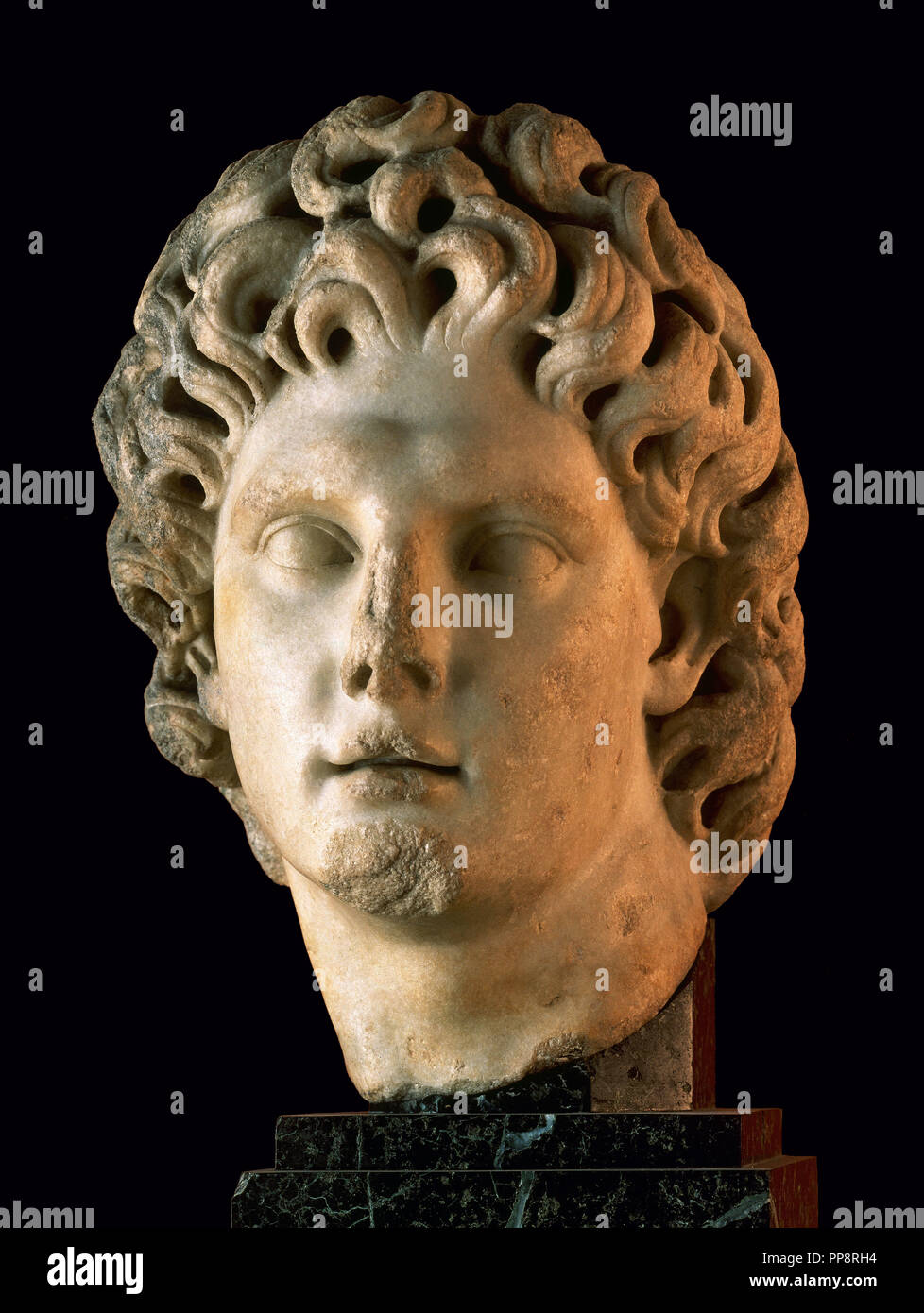 BUSTO DE ALEJANDRO MAGNO-ARTE ROMANO S II. Emplacement : Museo arqueologico-COLECCION. Sevilla. Séville. L'ESPAGNE. Banque D'Images