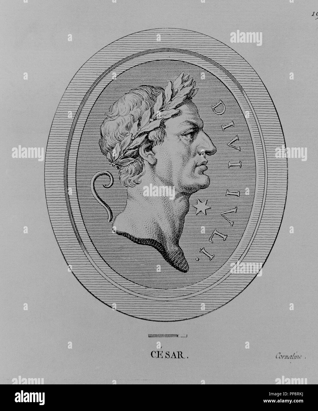 EMPERADOR Julio Cesar - 63 AC/DC 14. Emplacement : BIBLIOTECA NACIONAL-COLECCION. MADRID. L'ESPAGNE. Banque D'Images