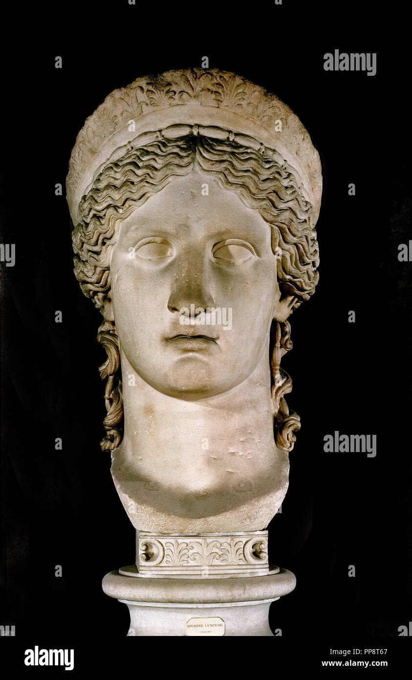 Héra (Junon) O GRIEGA DIOSA EN LA MITOLOGIA ROMANA - COPIA DE UN BUSTO ROMANO. Auteur : LUDOVISI GIUNONE. Emplacement : MUSEO DE LAS TERMAS. Rome. ITALIA. Banque D'Images