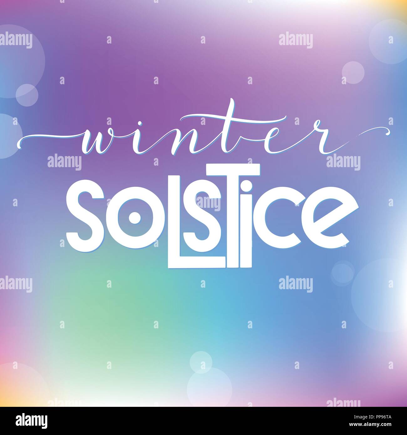 Solstice d'hiver le lettrage. Éléments d'invitations, affiches, cartes de vœux Illustration de Vecteur