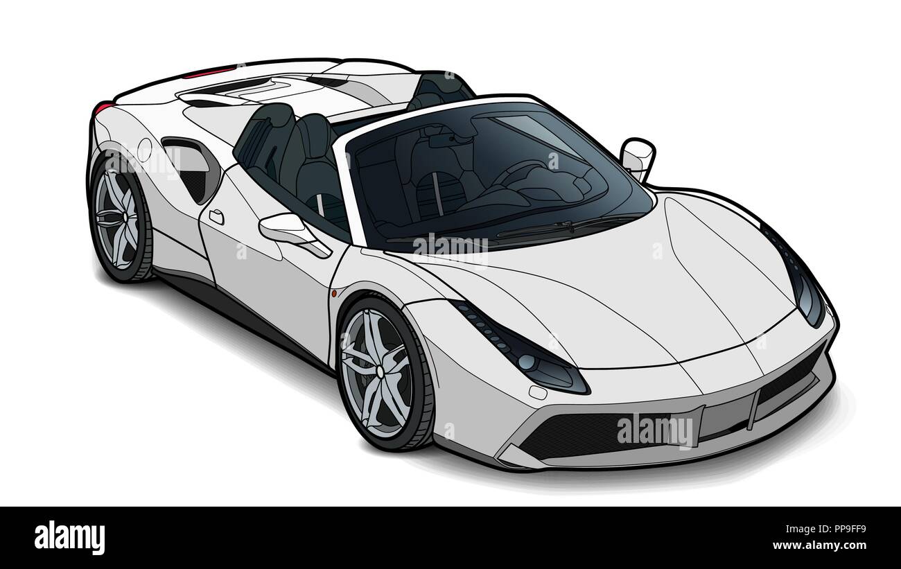 Vecteur détaillée tirage d'une télévision sport car avec trait noir option pour pouvoir personnalisé pour enfants couleur livre de dessin. Illustration de Vecteur