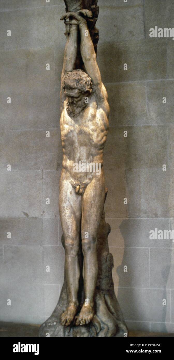 L'Art hellénistique le supplice de Marsyas. 3e-1e siècles avant Jésus-Christ. Copie romaine. Musée du Louvre. Paris. La France. Banque D'Images