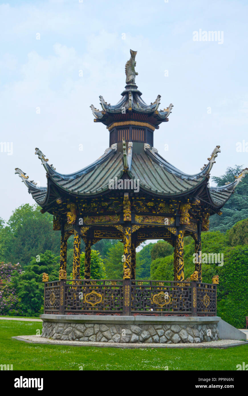 Pavillon Chinois, Pavillon Chinois, abrite les musées de l'Extrême-Orient, Uitkijkpunt Herzele, Bruxelles, Belgique Banque D'Images