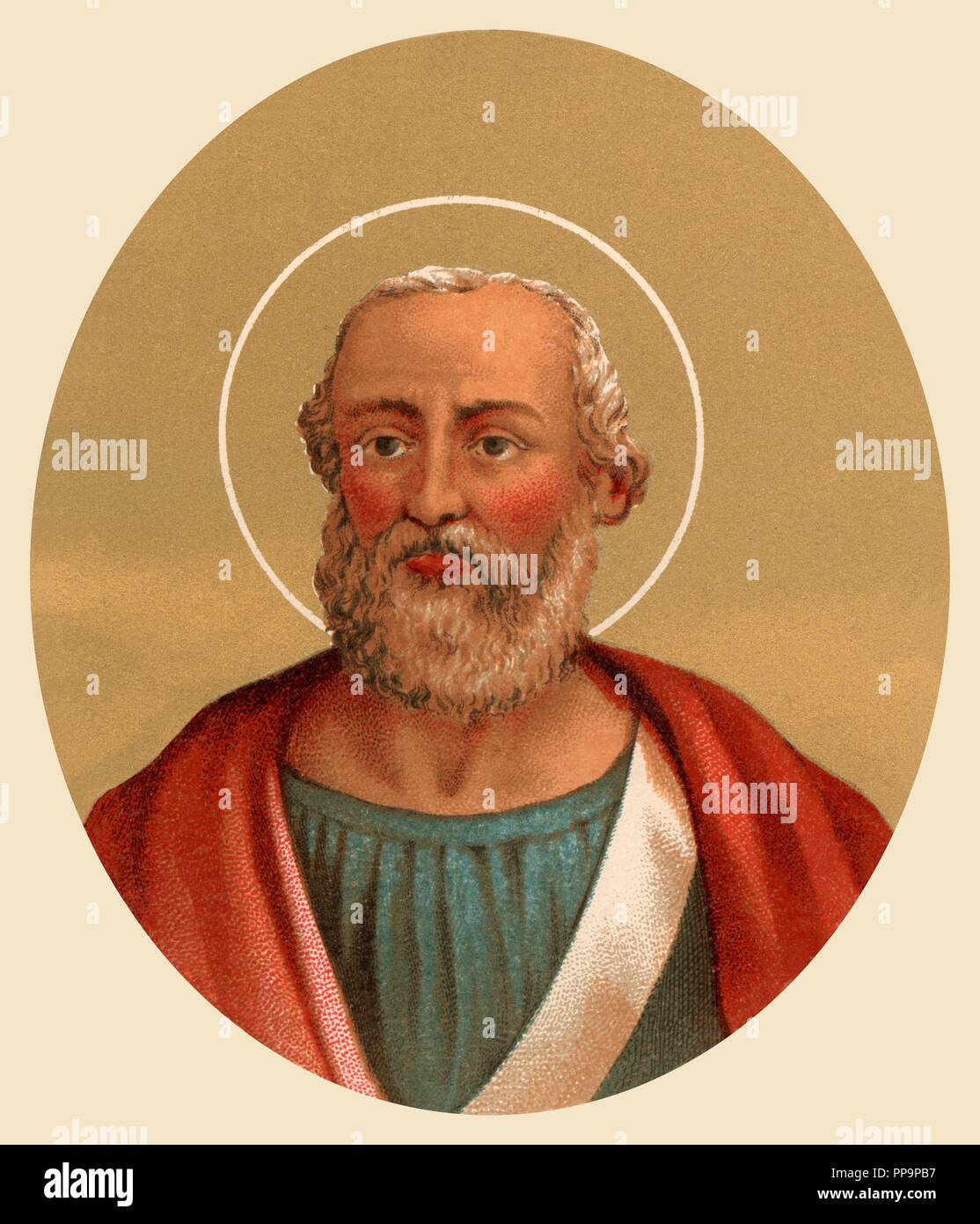 Los Papas y los Bárbaros. San Marcos (-340), Papa de de la iglesia católica de 337 a 340. La gravure de 1866. Banque D'Images