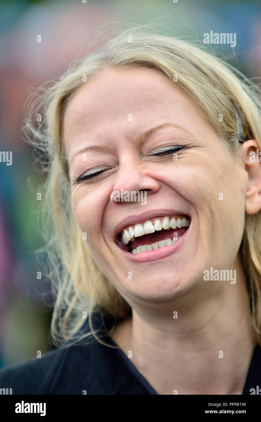 Sian Berry - co-chef du Parti Vert - dans Hyde Park avant la marche pour la faune, Londres, 22 sept 2018 Banque D'Images