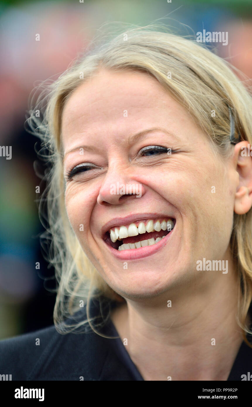 Sian Berry - co-chef du Parti Vert - dans Hyde Park avant la marche pour la faune, Londres, 22 sept 2018 Banque D'Images