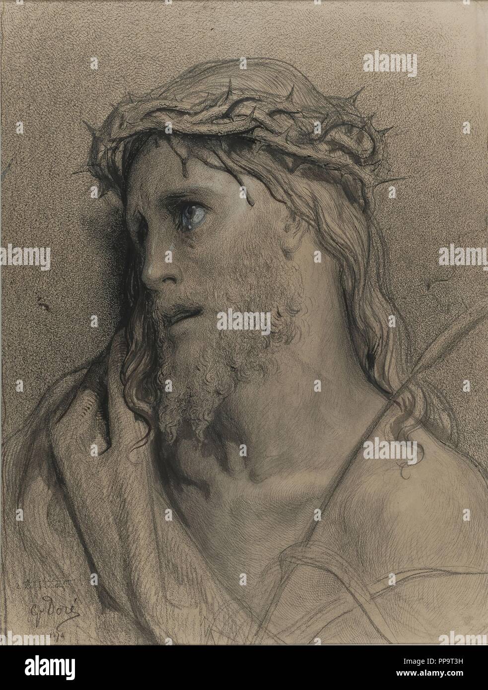 Le Christ avec la couronne d'épines. Musée : Musée Tavet-Delacour, Pontoise. Auteur : DORE, Gustave. Banque D'Images