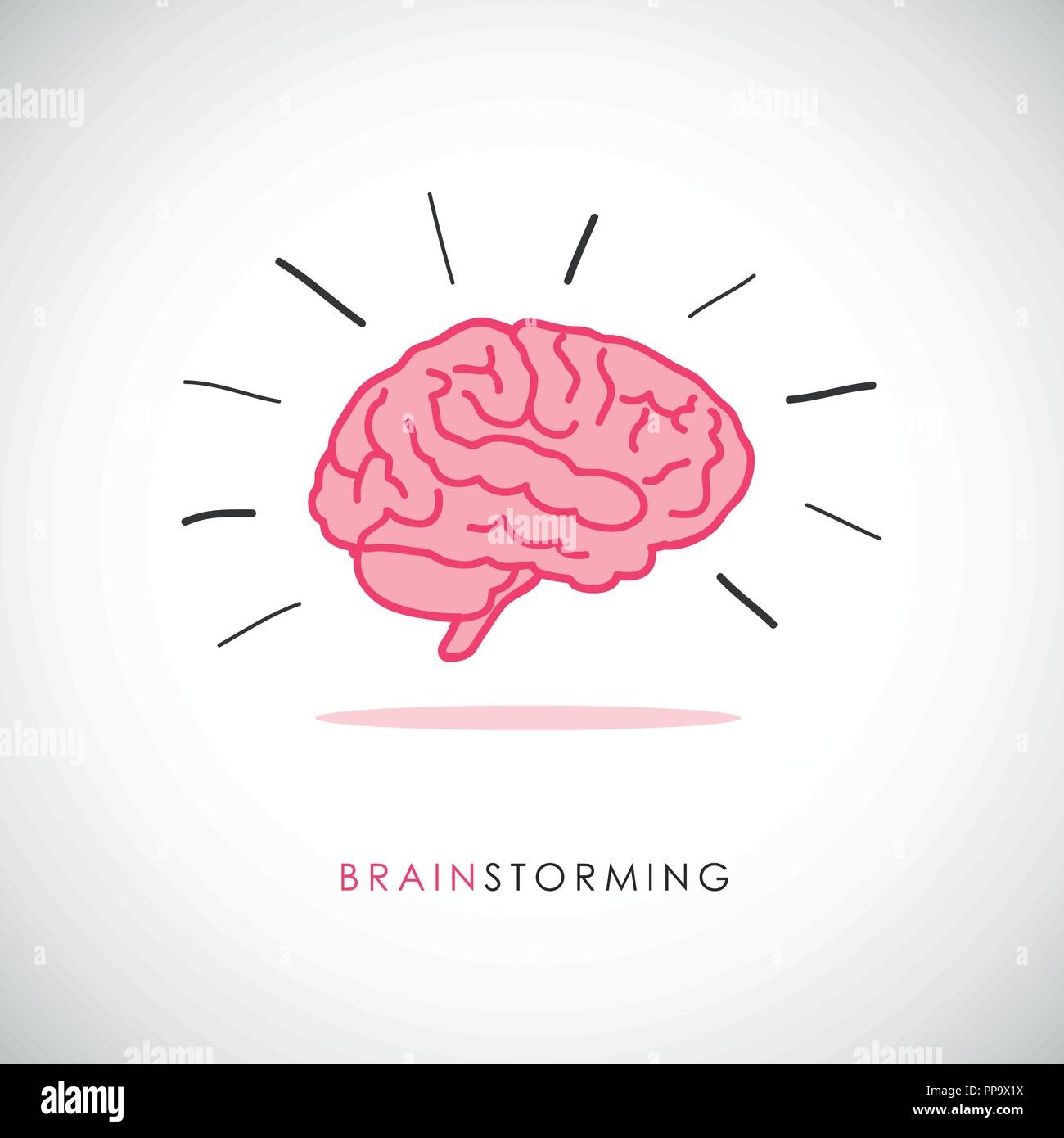 L'icône du cerveau humain concept de réflexion vector illustration Illustration de Vecteur