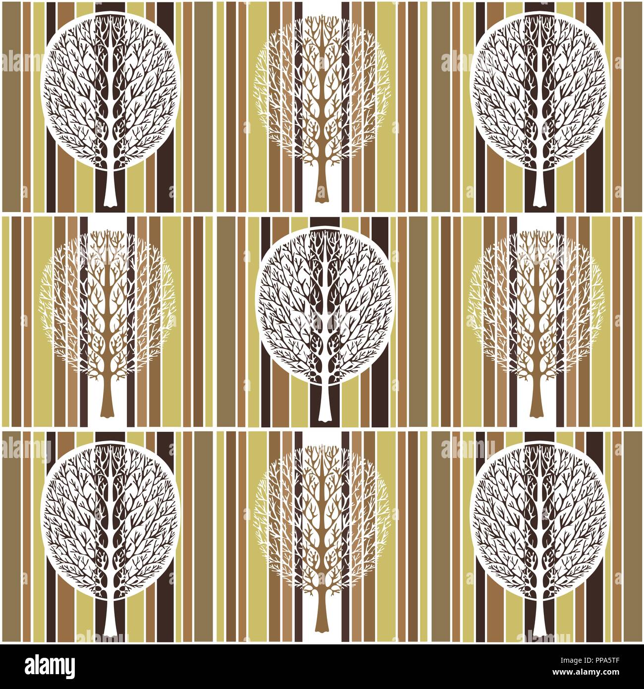 Arbre abstrait motif transparent, vector illustration, vintage dessin. Arbre généalogique blanche ornée de la couronne et de la direction générale avec le feuillage dans le contexte de vert, Illustration de Vecteur