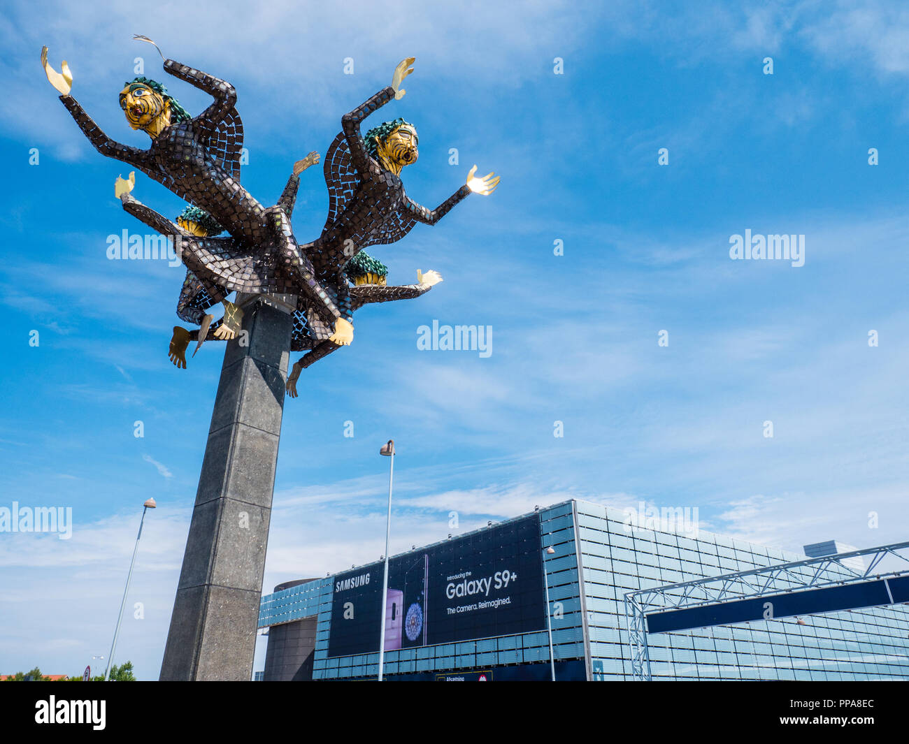 La sculpture, l'aéroport de Copenhague, Copenhague, Danemark, Europe, d'Amager. Banque D'Images