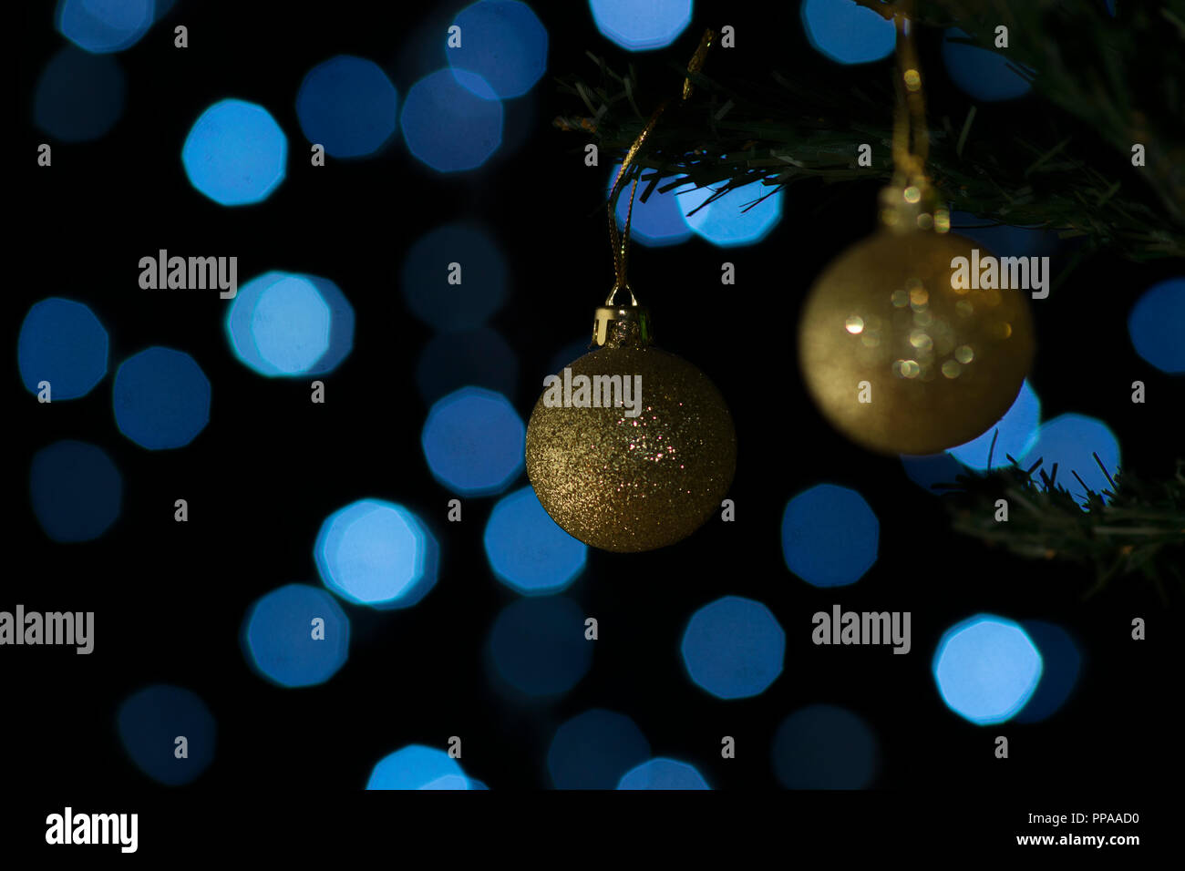 Boules de Noël avec espace pour écrire Banque D'Images