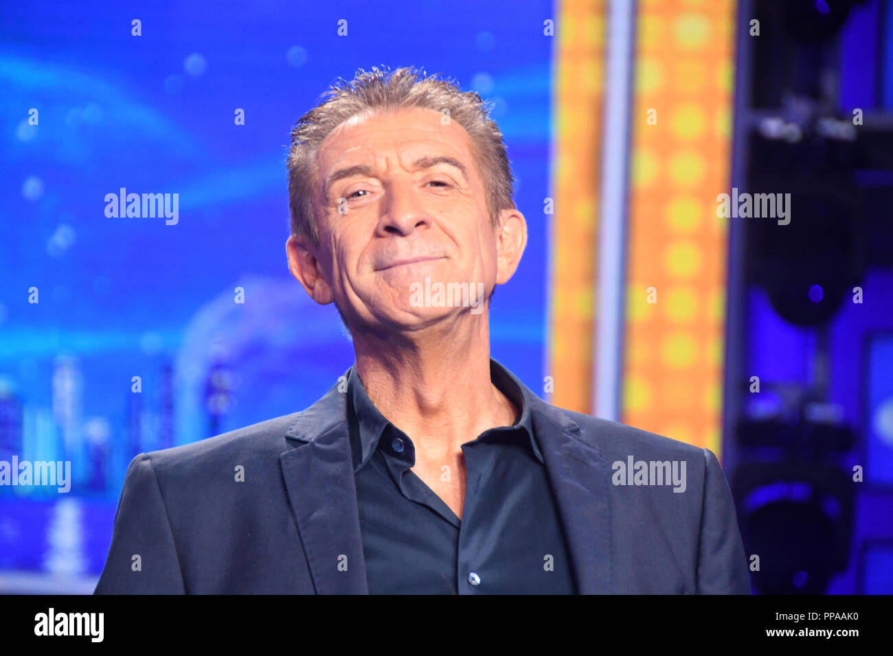 Milano Italie 20 septembre 2018 - 82 cm - Photocal Striscia la Notizia présentation Il conduttore Ezio Greggio Crédit : Giuseppe Andidero/Alamy Stock Banque D'Images