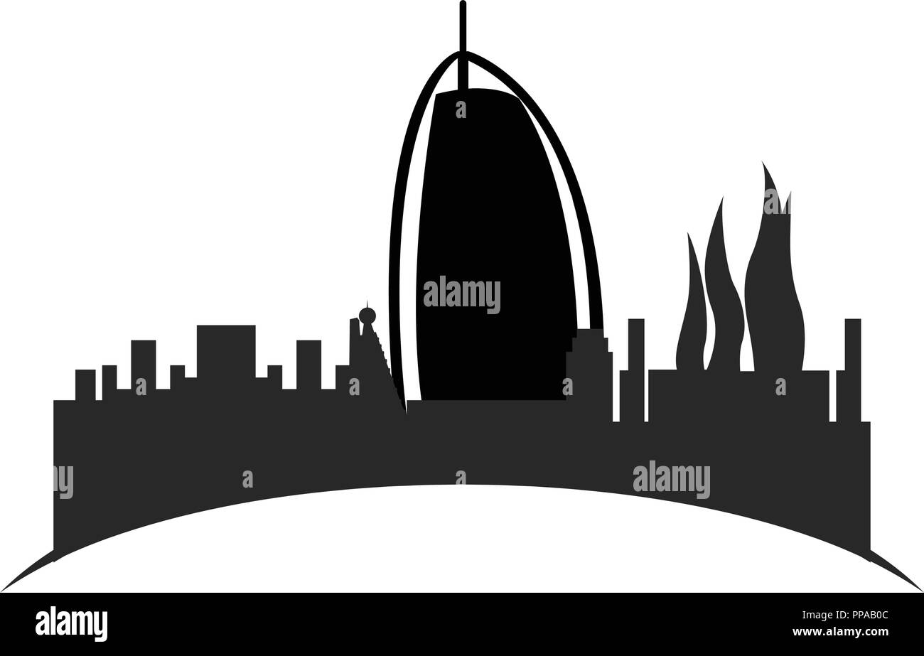 Paysage urbain isolé de Dubaï Illustration de Vecteur