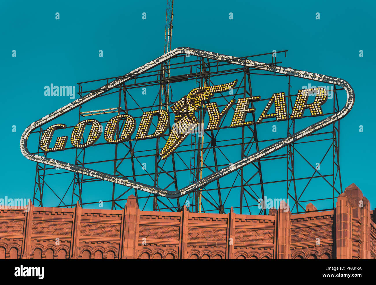 Goodyear Sign in Akron en Ohio Banque D'Images