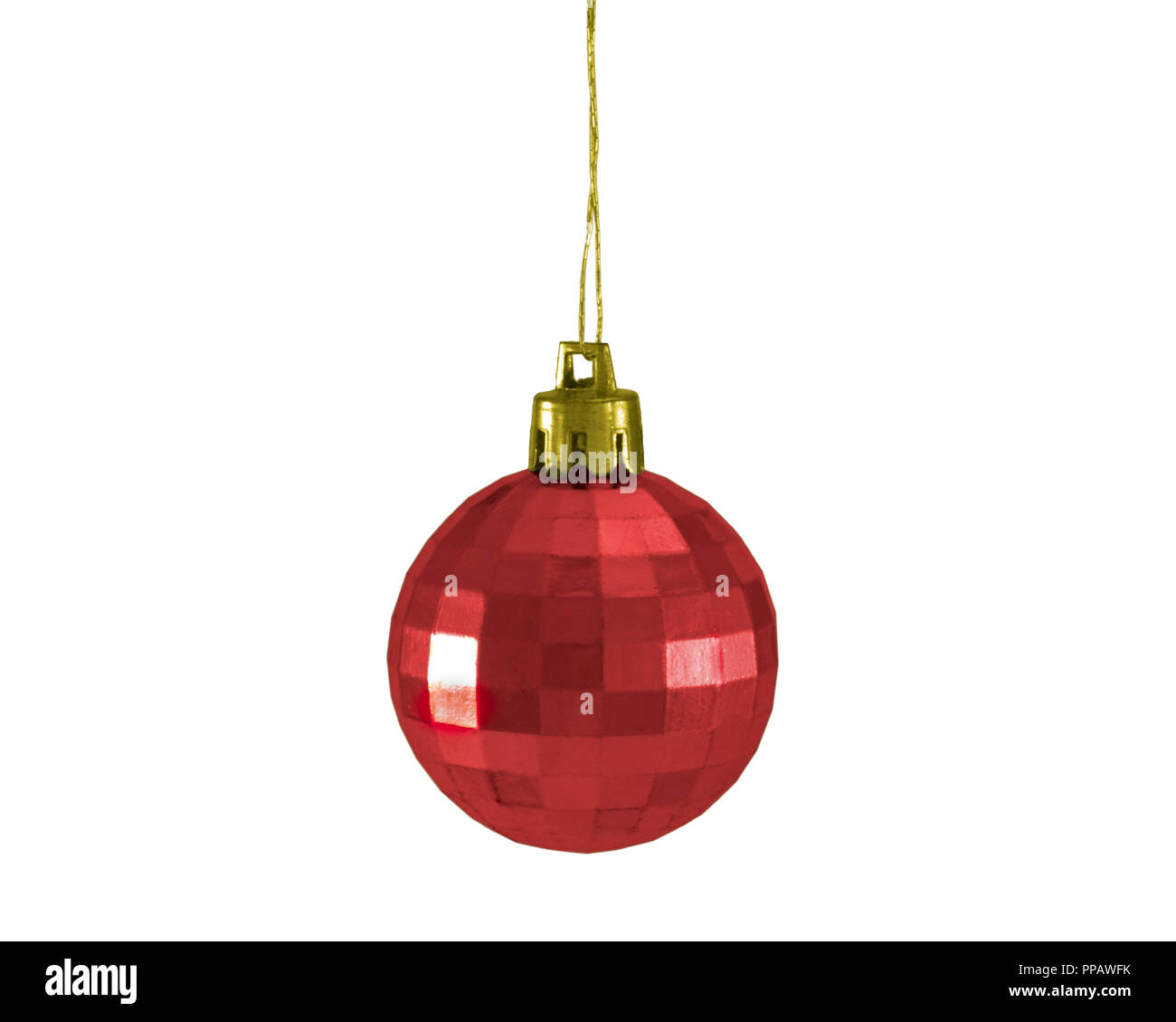 Couleur Rouge Boule De Noël Ornement Isolé Sur Fond Blanc