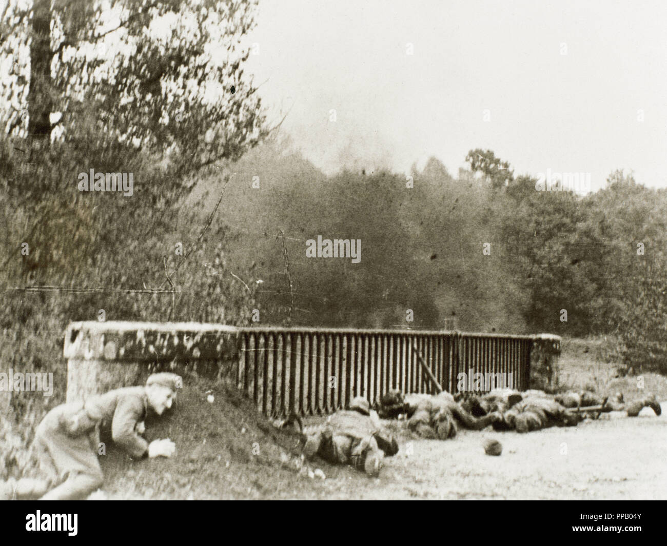 Seconde Guerre mondiale. L'artillerie allemande attaque contre les troupes alliées le 10 novembre 1944. Banque D'Images