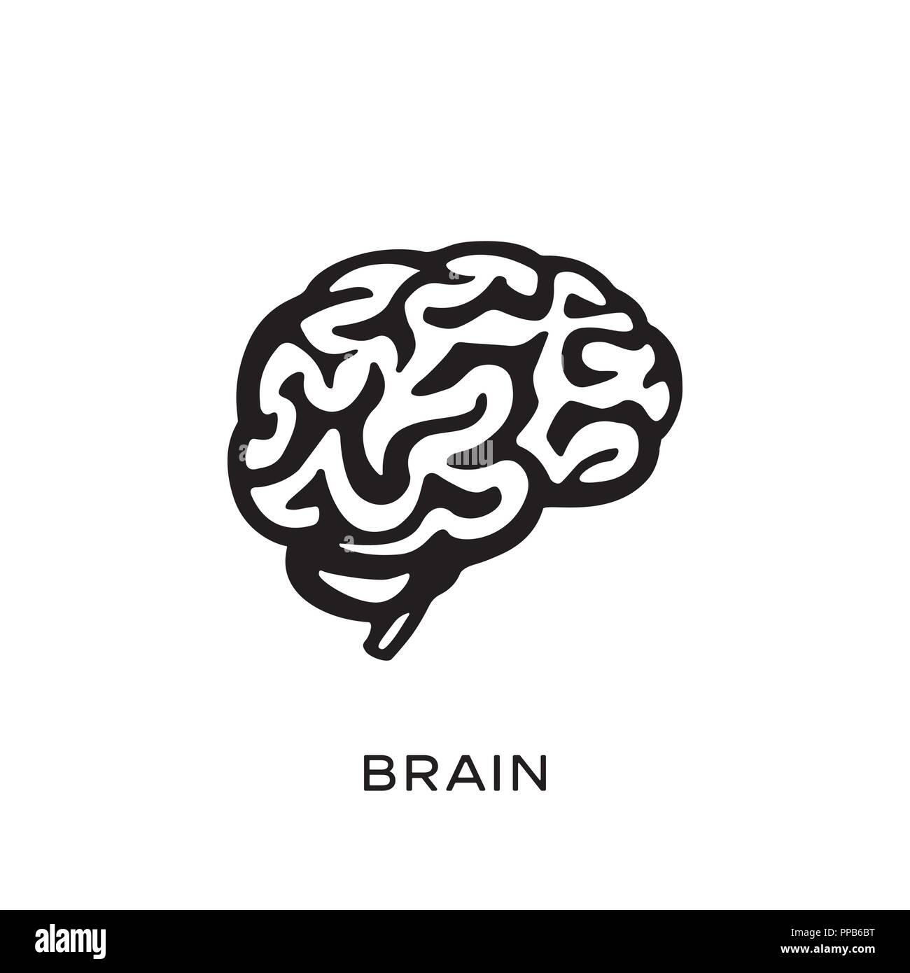 Cerveau humain design silhouette vector illustration. Pense qu'idée concept. Puissance du cerveau pensée remue-méninges Illustration de Vecteur