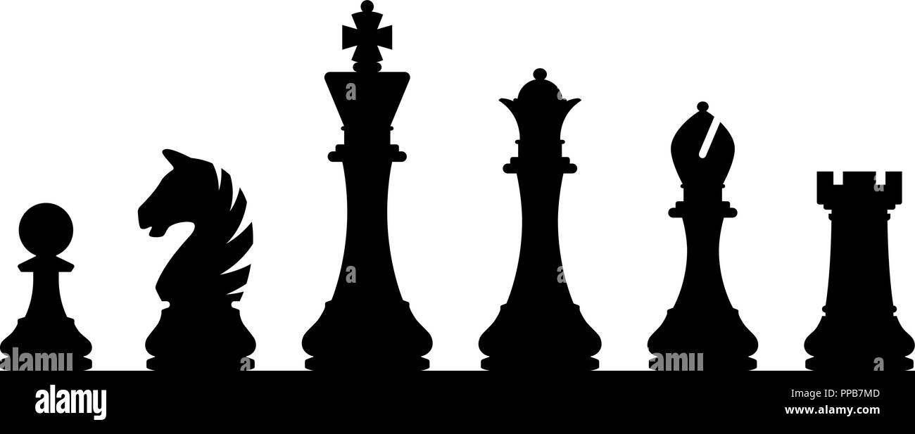 Vector illustration of chess piece set isolé sur fond blanc Illustration de Vecteur