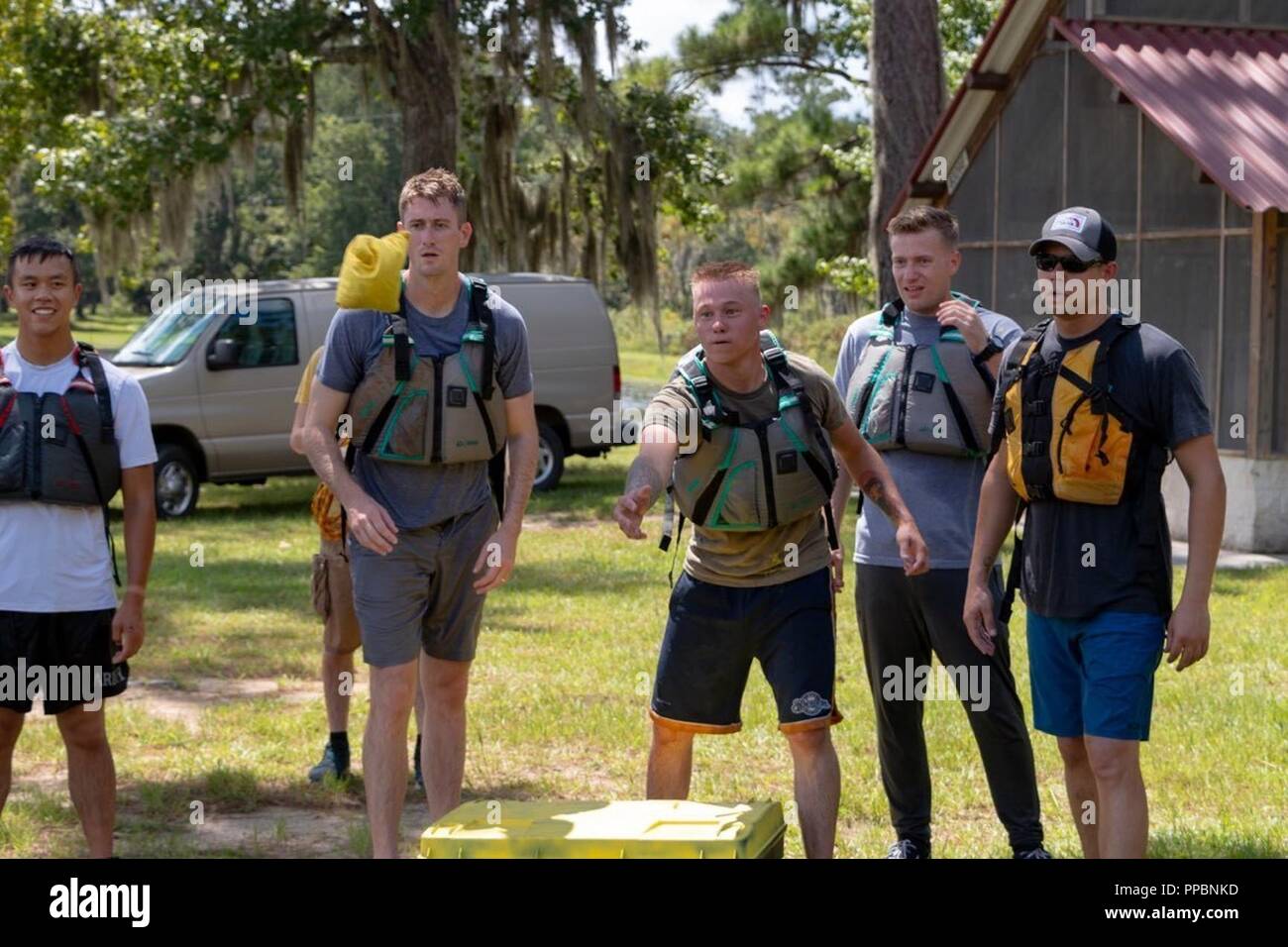 Soldats de 3-67 AR, 2 ABCT, 3e ID, participer à un jeu de poches de l'Organisation, au cours de la journée du 30 août, au Fort Stewart. Banque D'Images