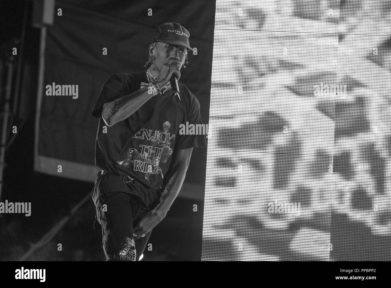 23 septembre 2018 - Las Vegas, Nevada, États-Unis - le rappeur TRAVIS SCOTT Au cours de la vie est belle musique Festival à Las Vegas, Nevada (crédit Image : © Daniel DeSlover/Zuma sur le fil) Banque D'Images