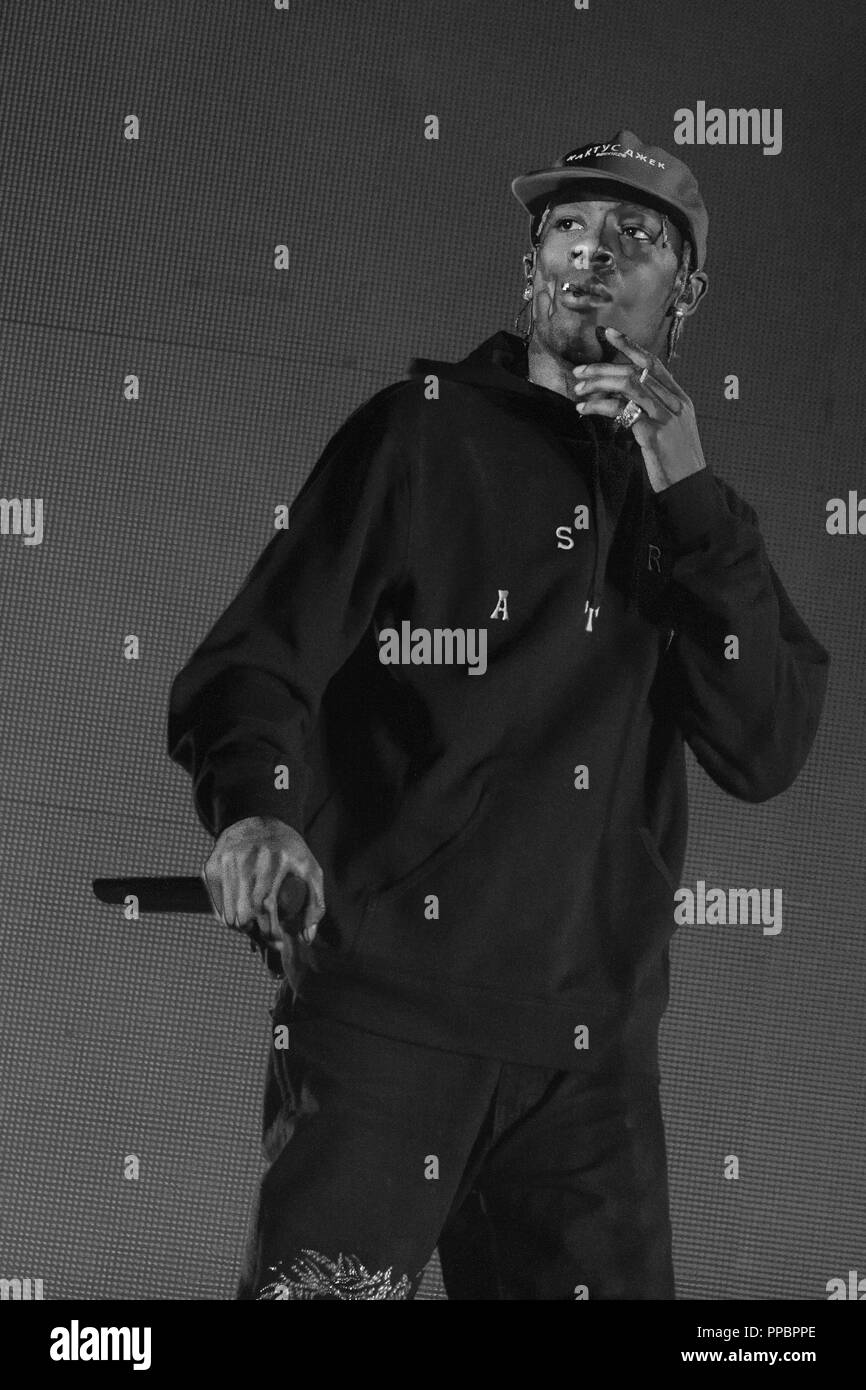 23 septembre 2018 - Las Vegas, Nevada, États-Unis - le rappeur TRAVIS SCOTT Au cours de la vie est belle musique Festival à Las Vegas, Nevada (crédit Image : © Daniel DeSlover/Zuma sur le fil) Banque D'Images