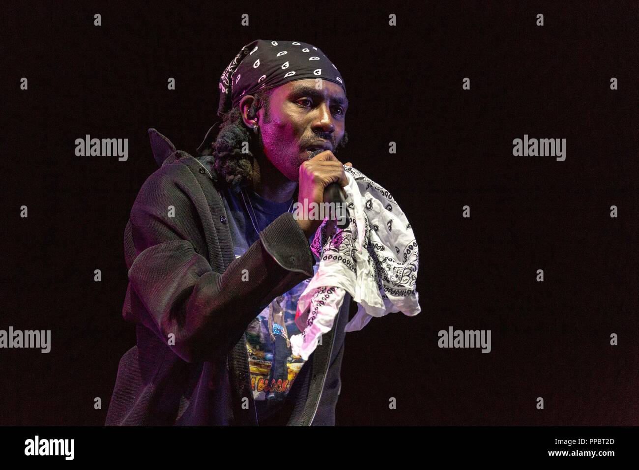 Las Vegas, Nevada, USA. 22 Sep, 2018. DEVONTE HYNES (orange sanguine) au cours de la vie est belle musique Festival à Las Vegas, Nevada Crédit : Daniel DeSlover/ZUMA/Alamy Fil Live News Banque D'Images