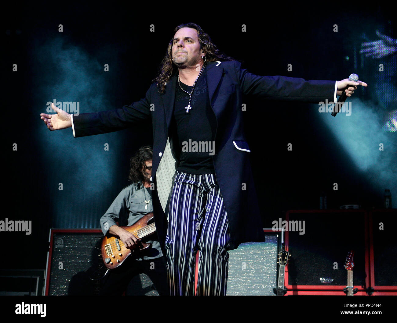 Fher Olvera avec Mana se produit en concert à l'American Airlines Arena de Miami, le 8 mars 2007. Banque D'Images