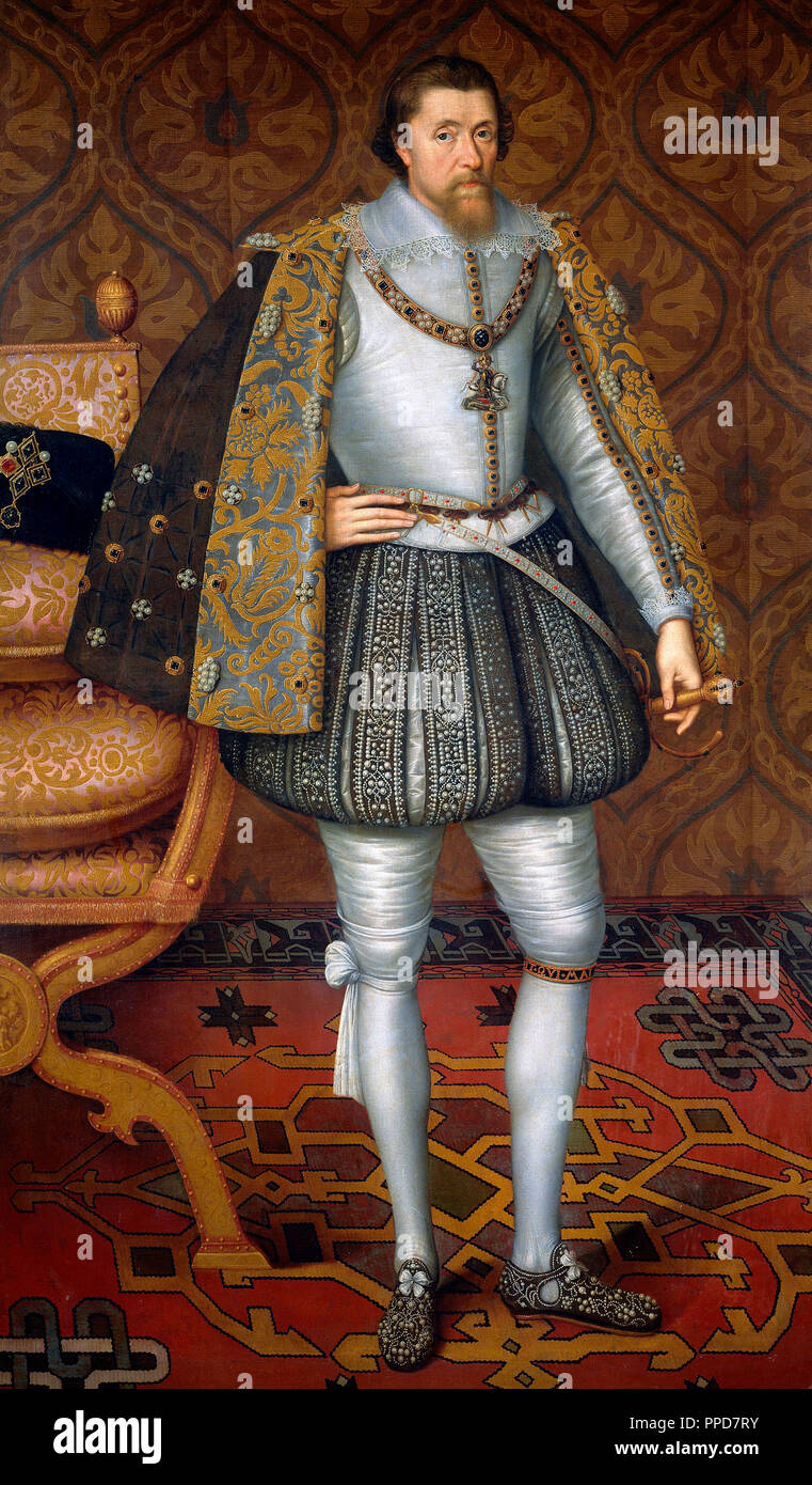 Le roi Jacques Ier d'Angleterre - John de Critz - circa 1605 Banque D'Images