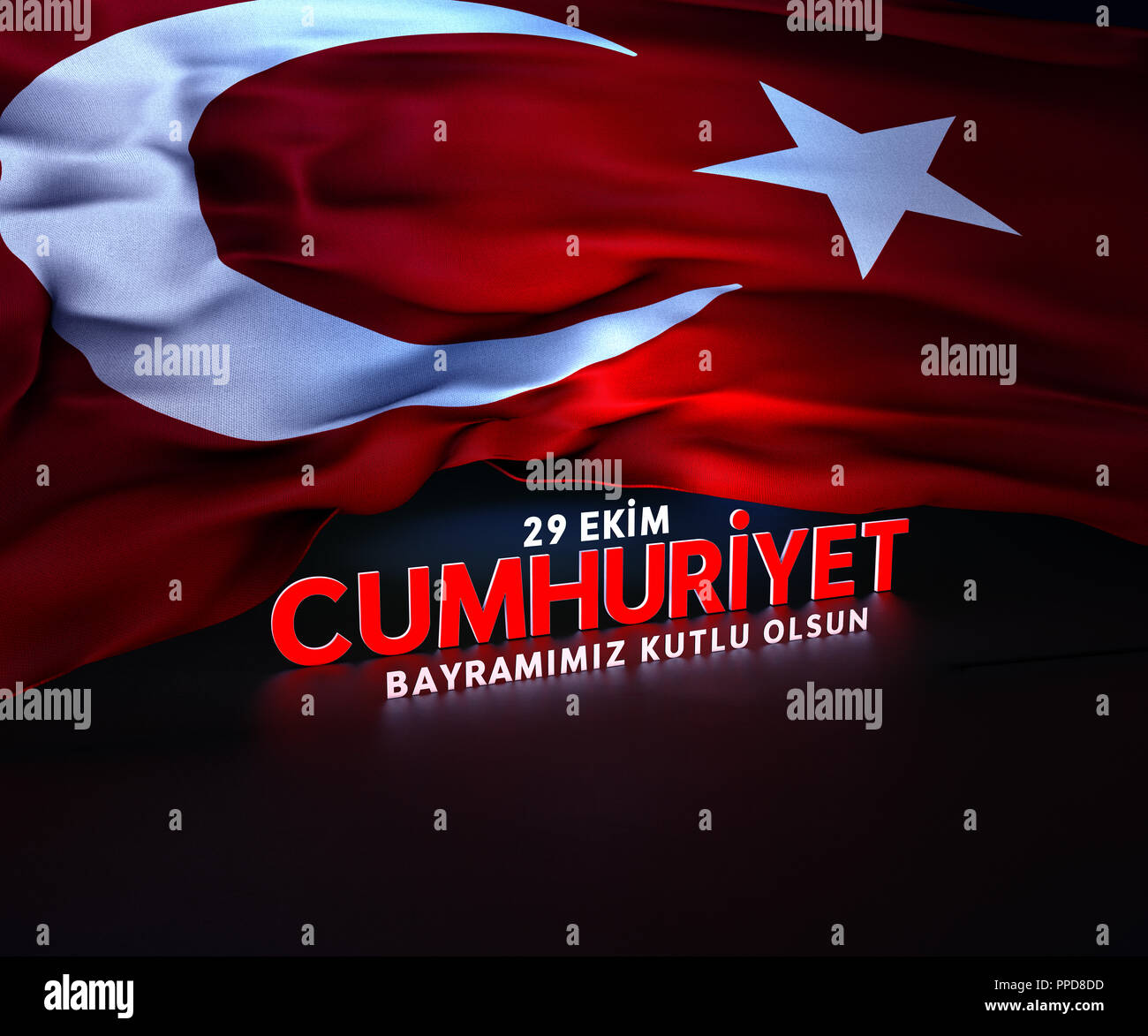 Fête de la République, drapeau de la Turquie Photo Stock - Alamy