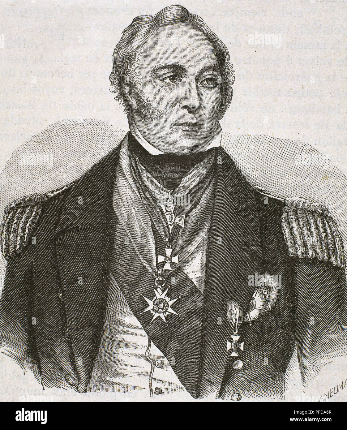 Sir Charles Napier, Merchiston (1786-London Hall ,1860). L'amiral britannique. La gravure. Banque D'Images