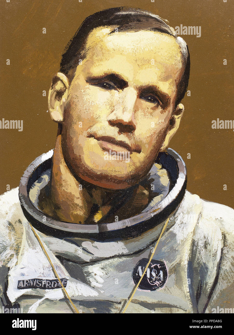 Armstrong, Neil (1930). L'astronaute américain. Il a participé en tant que commandant dans la mission lunaire Apollo '11' et a été le premier homme qui a marché sur la lune (20-6-1969). Banque D'Images