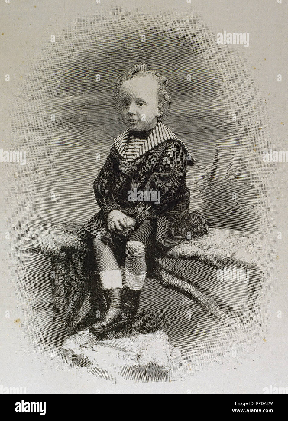 Alphonse XIII (1886-1941). Roi d'Espagne. Portrait d'enfant. La gravure  Photo Stock - Alamy