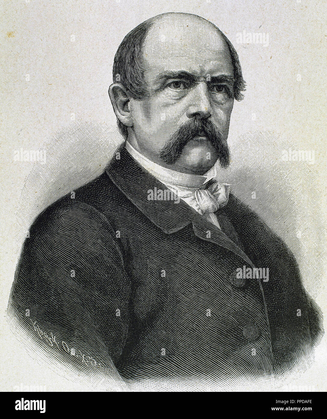 BISMARCK, Otto-Leopold, Prince de (1815-1898). Homme d'État allemand. Gravure du xixe siècle. Banque D'Images