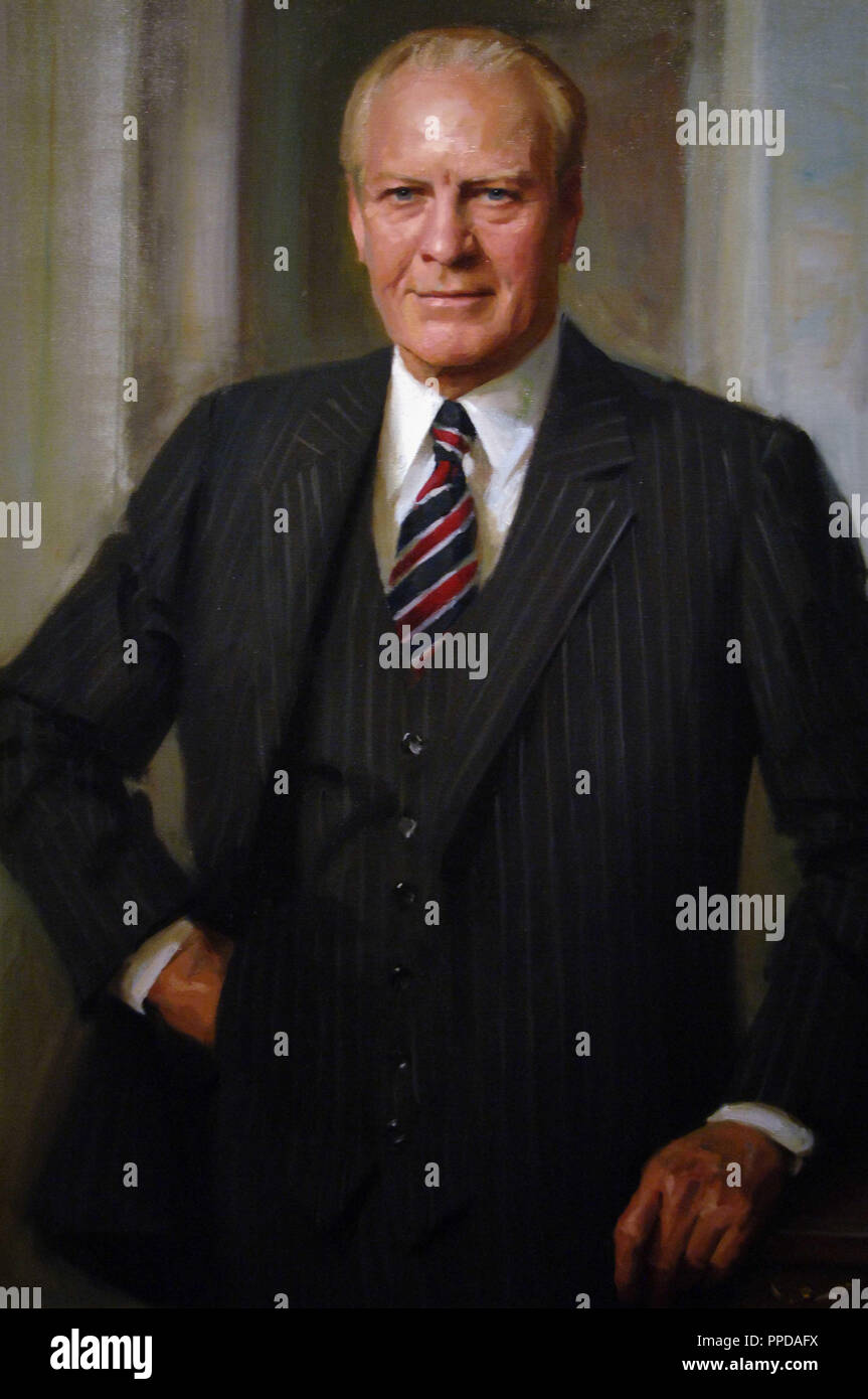 Gerald Rudolph Ford (1913-2006). Homme politique américain. 38e président des États-Unis (1974-1977). Portrait (1987) par Everett Raymond Kinstler. National Portrait Gallery. Washington D.C. United States. Banque D'Images