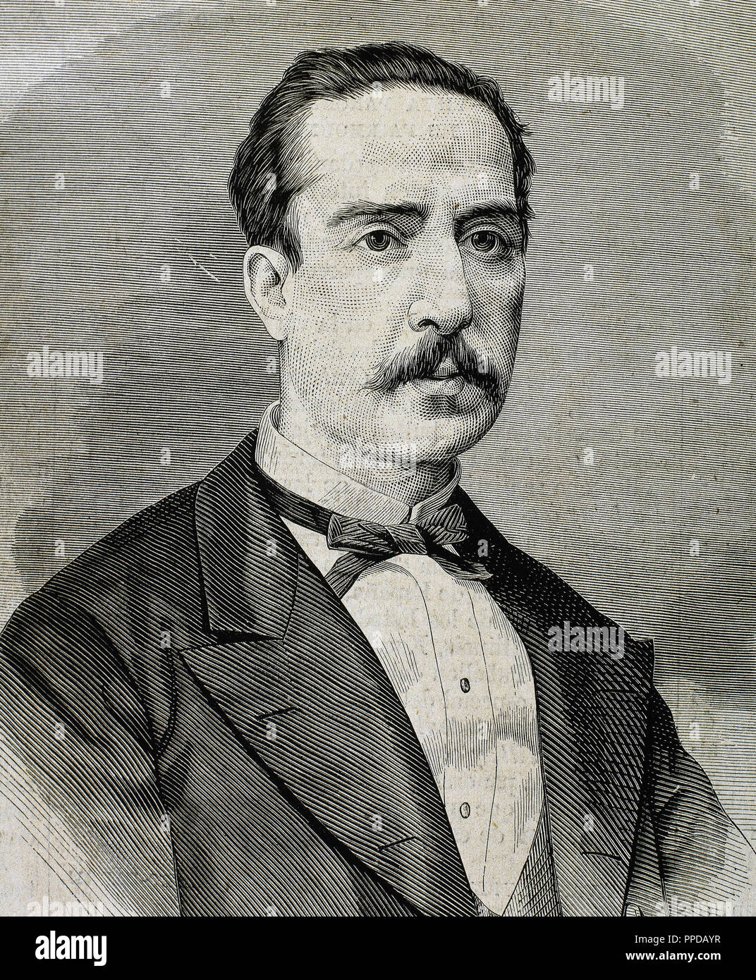 Julian Sanchez Calleja (1836-1913). Le scientifique espagnol. Professeur d'anatomie et de doyen de la Faculté de médecine à Madrid. Gravure du xixe siècle. Banque D'Images