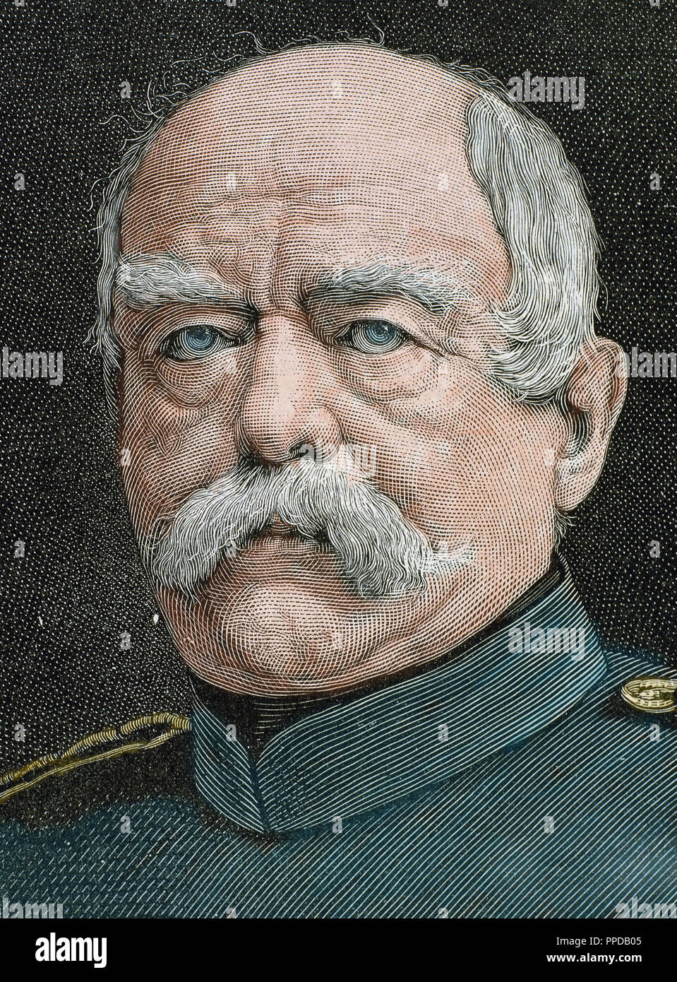 BISMARCK, Otto-Leopold, Prince de (Schonhauser, 1815-Friedrichsruhe, 1898). Homme d'État allemand. Proclamé Chancelier de l'Empire en 1871. En 1890 Guillaume II l'ont forcé à démissionner. Gravure du xixe siècle. Banque D'Images