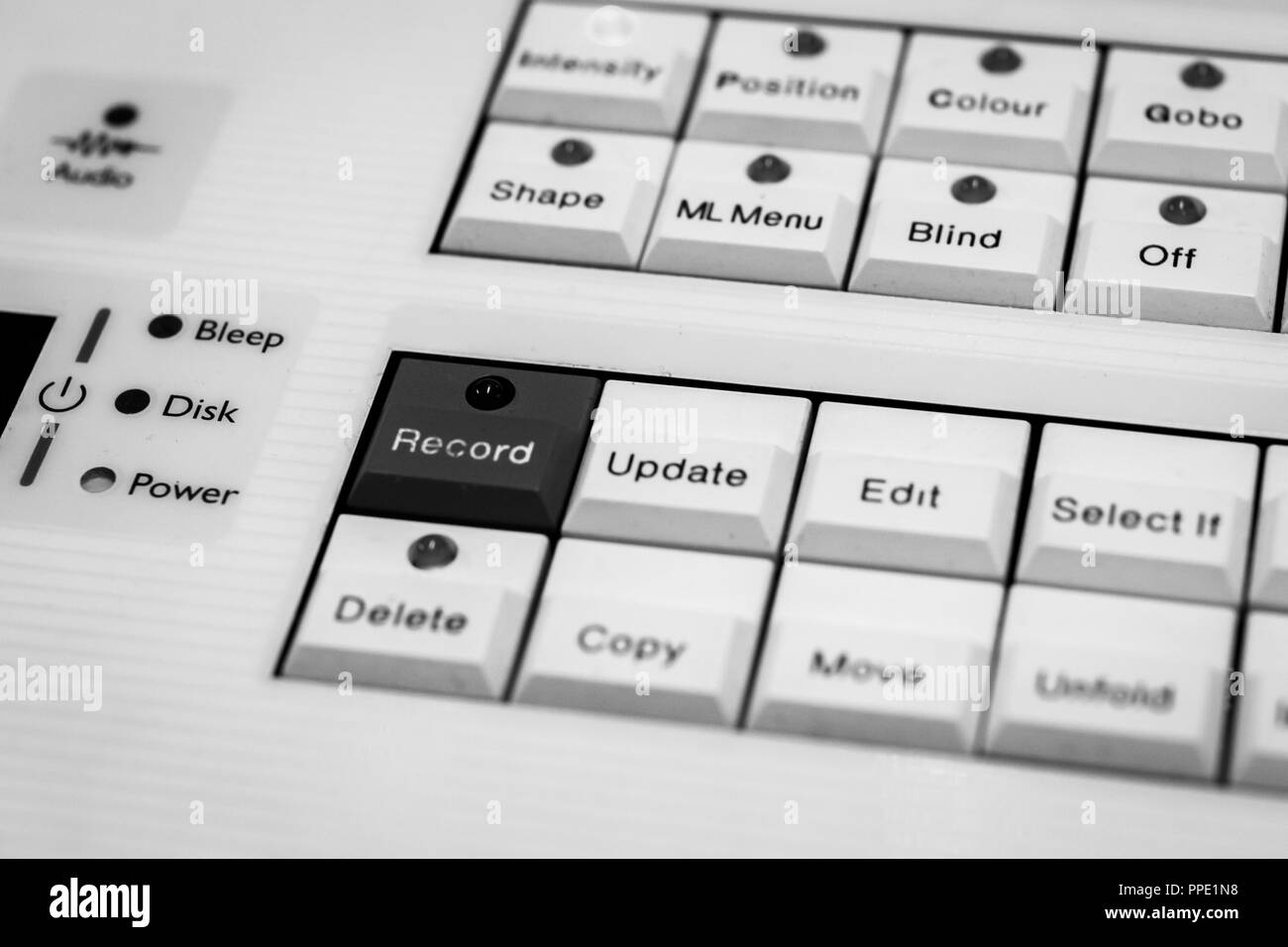 Les concepteurs d'éclairage Pro de programmation des boutons, blanc 24 Banque D'Images