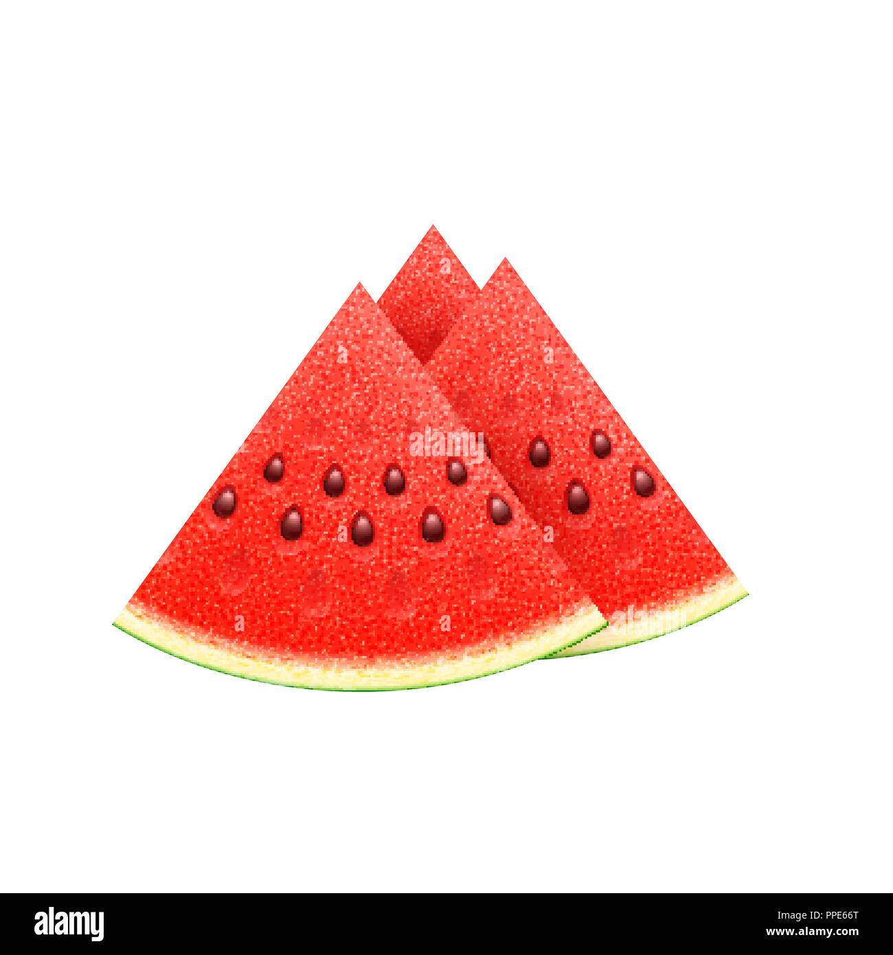 Réaliste de pastèque les fruits tranchés, vector Illustration de Vecteur