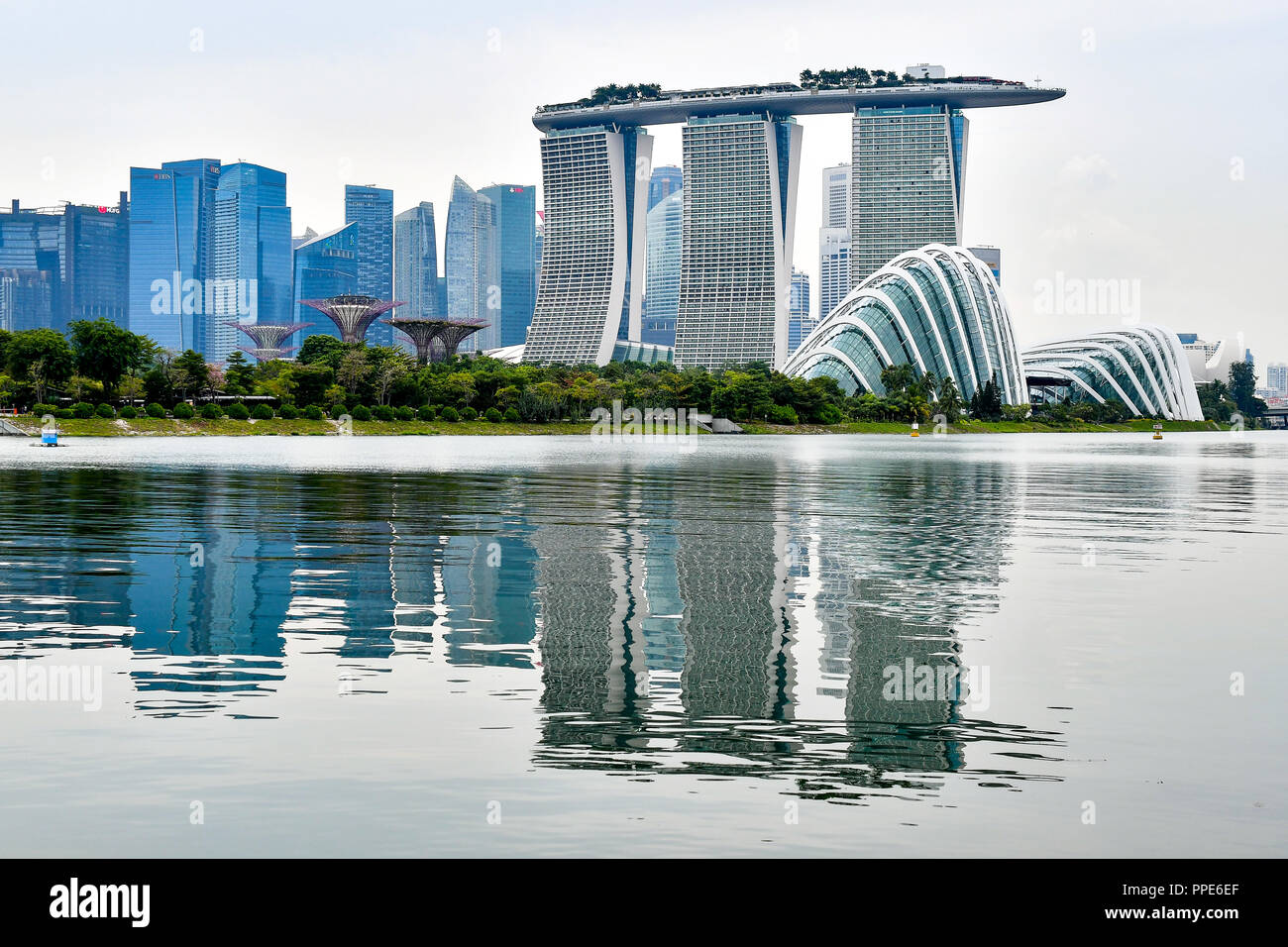 Jardins de Singapour par la baie Banque D'Images