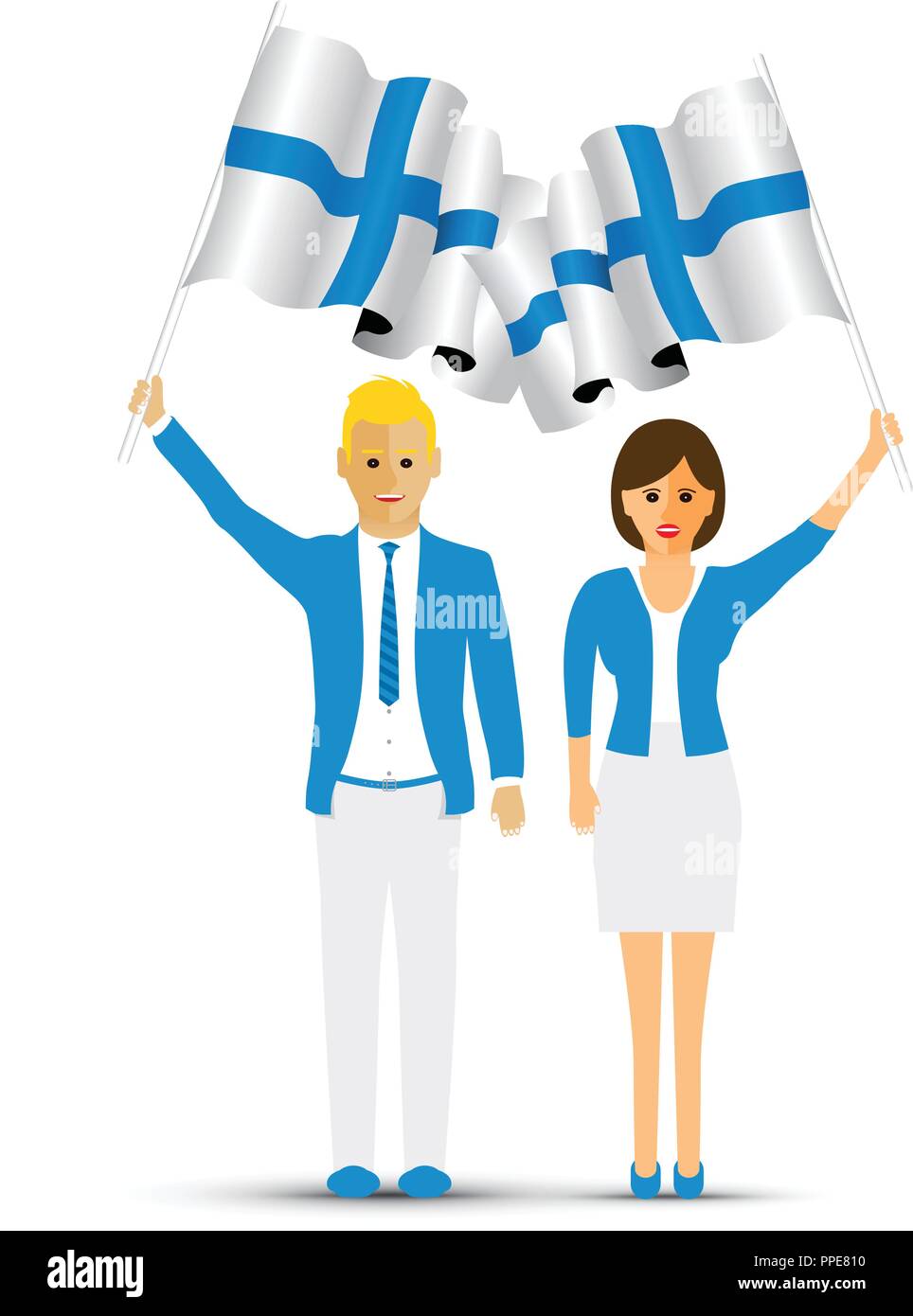 De brandir le drapeau de la Finlande Illustration de Vecteur