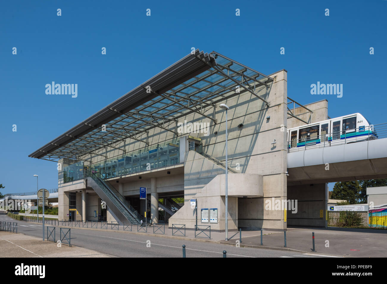 Rennes, VAL-Metro, Station Pontchaillou Banque D'Images