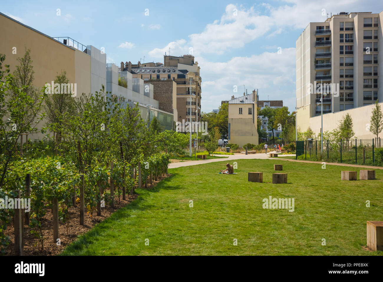 Paris, Parc Saint-Ambroise, Jardin Truillot, 2018 Banque D'Images