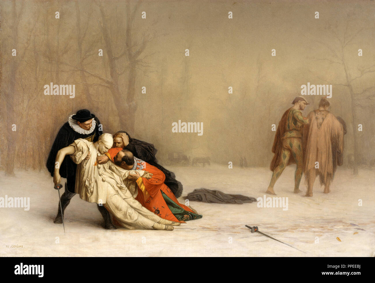 Jean-Leon Gerome, le Duel après la mascarade. Circa 1857-1859. Huile sur toile. Walters Art Museum, Baltimore, USA. Banque D'Images